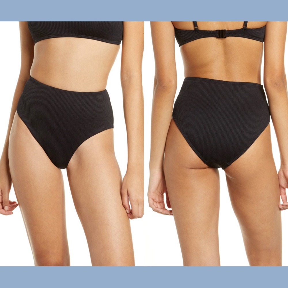 NWT Topshop Ribbed High Waist Bikini Bottoms‎ 8